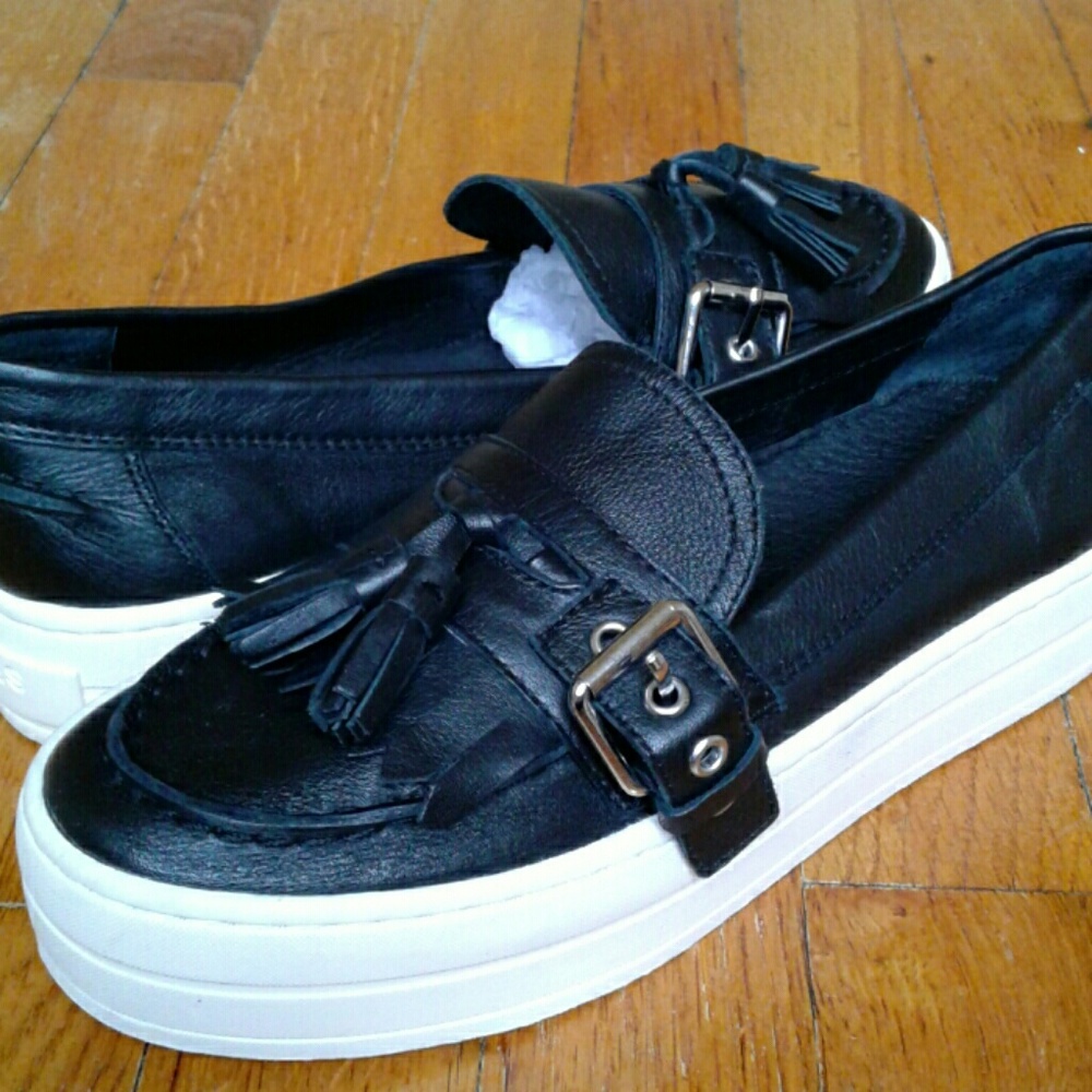 JSLIDES Harrison Black Leather